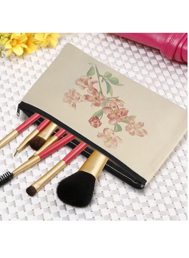 2 عبوة حقيبة مكياج فارغة ، حقيبة حرفية فارغة DIY ، حقيبة مكياج متعددة الأغراض مع سحاب ، حقيبة أدوات الزينة للسفر السائبة للتخزين ، حقيبة قلم رصاص سائبة (بيج) - Image 4