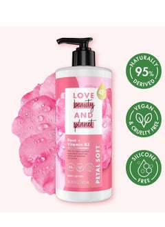 love beauty and planet Love Beauty And Planet Lotion - Moisturizing Rose Lotion + Vitamin B3, Natural Body Lotion for Women, Dry Skin Lotion Scented with Rose Extract, 16 Fl Oz (Pack of 2)  - Image 2