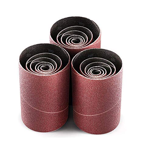 Zivisk Aluminum Oxide Spindle Sanding Sleeves, 4.5 Inch Length 80/120/240 Assorted Grit (18 Pack) - Image 2