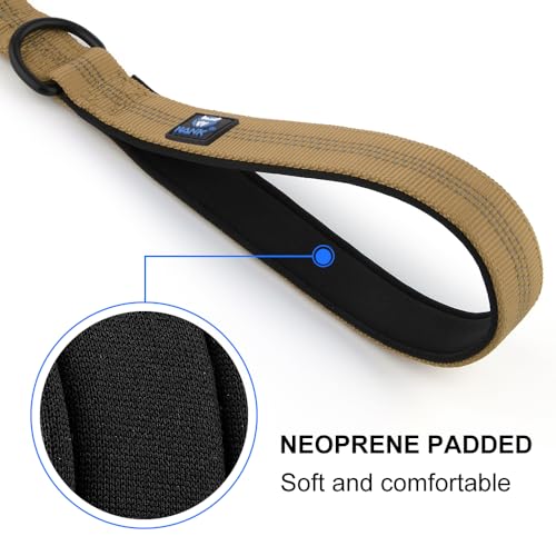 Hank Tactical Dog Leash | Stretchable Shock Absorbing | Heavy Duty Rope | 3M Reflective | Army Grade Metal Hook | Soft Handle | Suitable for Training, Walking, Adventure (Khaki 6 Feet) - Image 5
