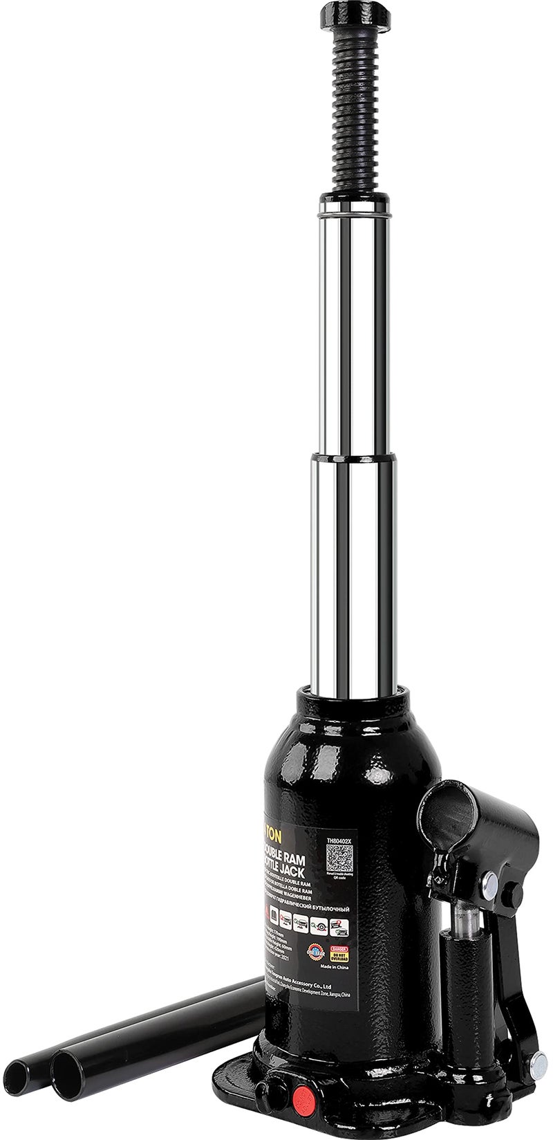 Torin 4 Ton 8000 LBs Double Ram Welded Hydraulic Car Bottle Jack for Auto Repair and House Lift Black ATH80402XB