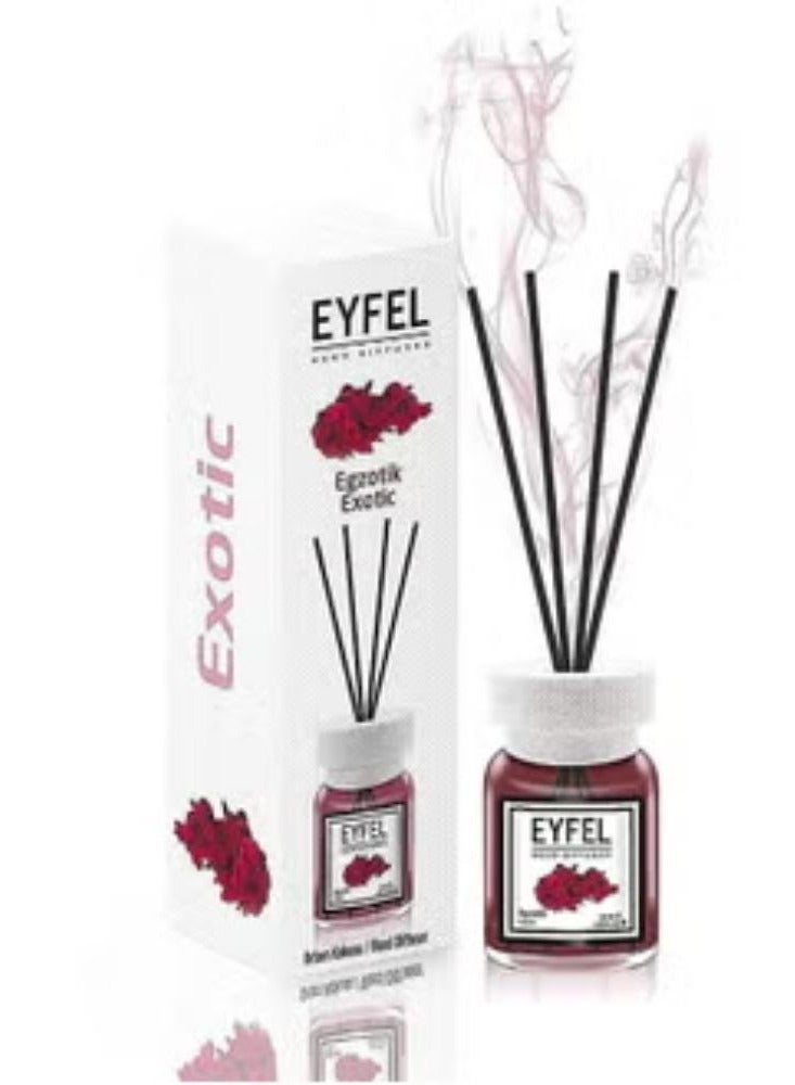 EYFEL Reed Diffuser, Exotic - 120ml | Best Home Fragrance | Long-Lasting Eyfel Perfume Aroma Diffuser | Enhance Home Ambiance with Exotic Scent | Perfect for Living Rooms & Bedrooms - Image 1