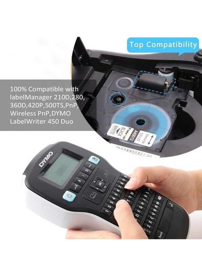 Freshworld 5Pack A45013 Compatible Dymo Label Maker Refills Dymo D1 Label Tape 45013 S0720530 Dymo D1 Labels Black On White1 2 Inch X 23Feet For Dymo Labelmanager 160 210D 260P 280 360D 420P 450D Colorpop - Image 3