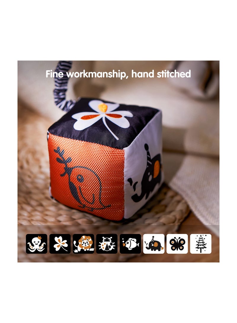 Zikra 4 Packs Baby Soft Hanging Rattle High Contrast Toys, Black and White Infant Toys 0 3 6 to 9 Months for Newborn, Baby Hanging Stroller Toy for Toddlers, Soft Sensory Rattles Toys Gift with Wind Chime - Image 3