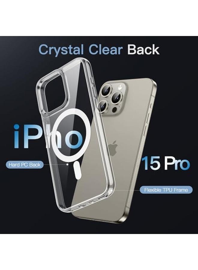 Jetech Magnetic Case For Iphone 15 Pro 6.1 Inch Compatible With Magsafe Wireless Charging Shockproof Phone Bumper Cover Anti Scratch Clear Back Clear - Image 4