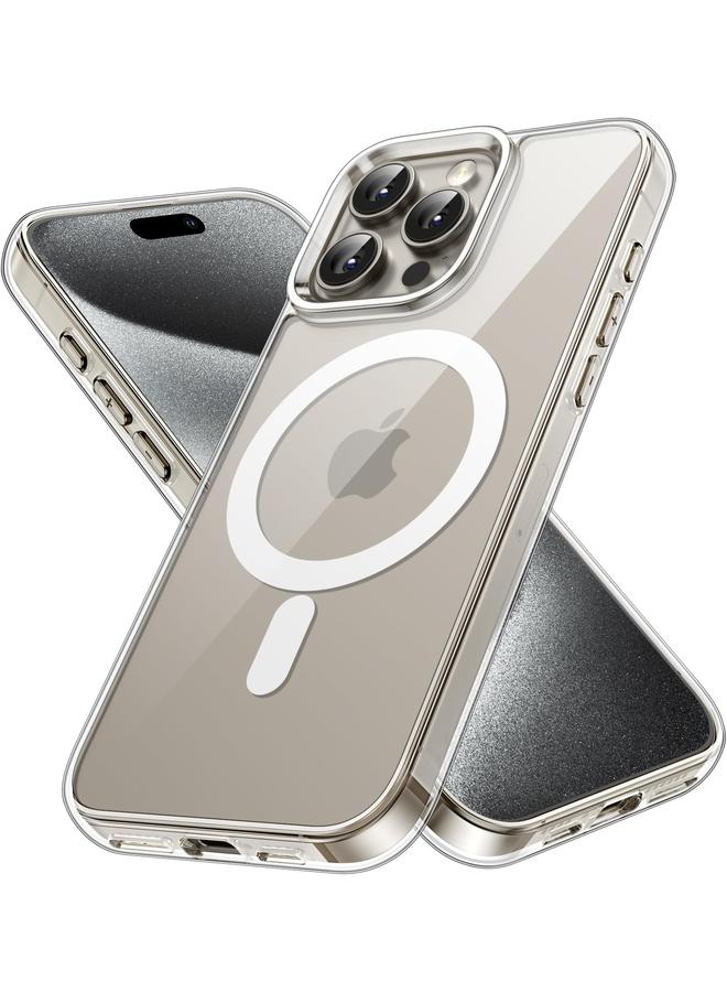 Jetech Magnetic Case For Iphone 15 Pro 6.1 Inch Compatible With Magsafe Wireless Charging Shockproof Phone Bumper Cover Anti Scratch Clear Back Clear - Image 1