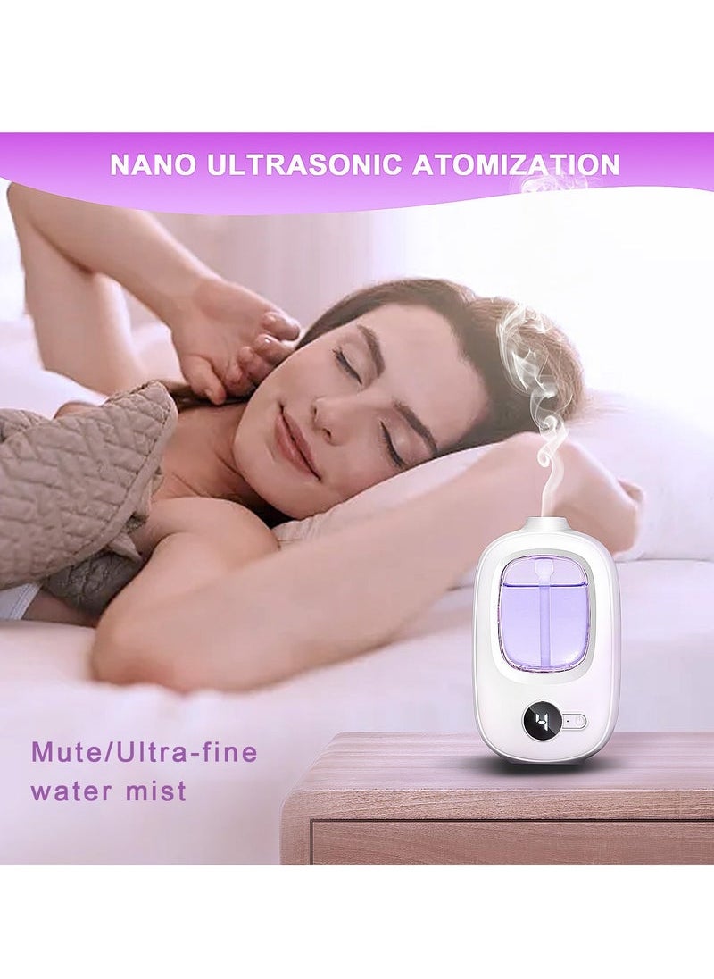 Captaintech Wall Mounted Essential Oil Diffuser, 50ml Lavender Aroma Oils Refill, Rechargeable 4 Modes Ultrasonic Atomization Aromatherapy Humidifier, Wireless Air Freshener for Home Large Room Bathroom  - Image 2