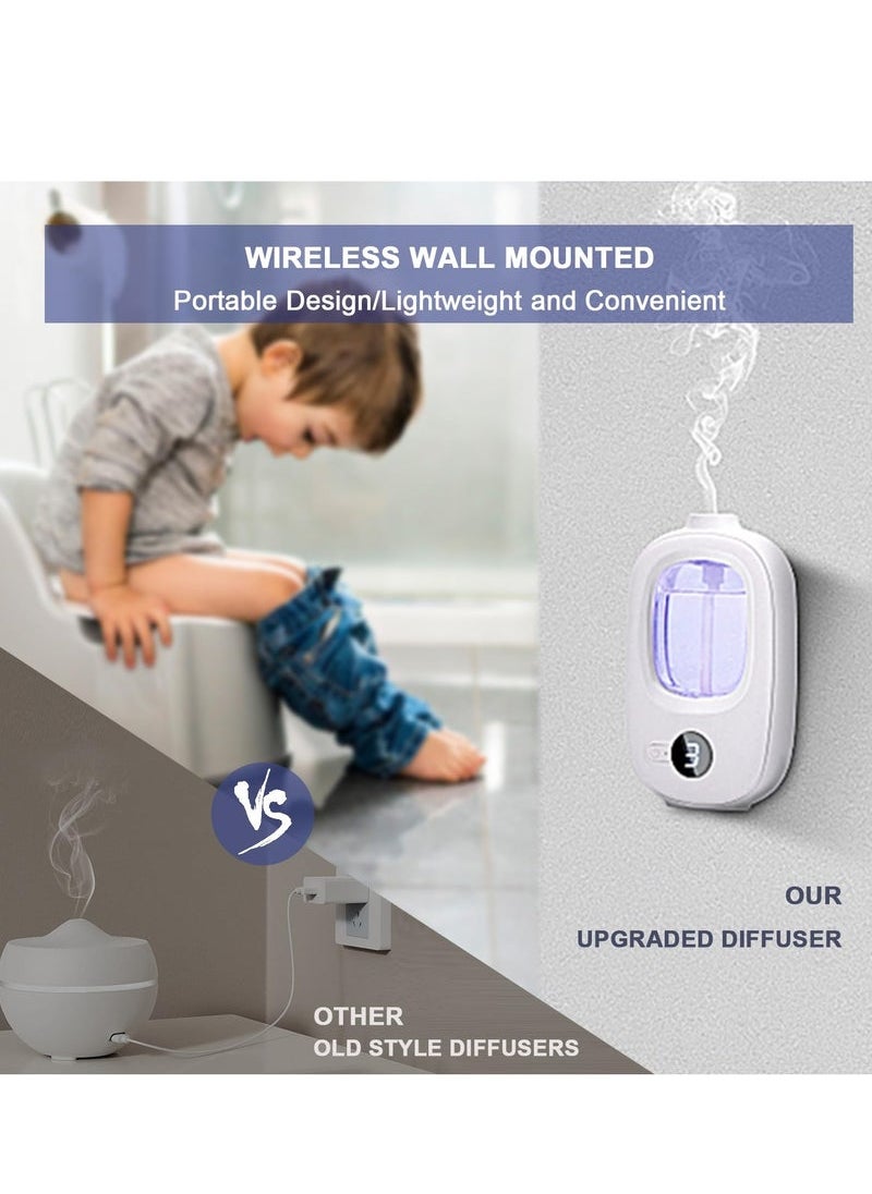 Captaintech Wall Mounted Essential Oil Diffuser, 50ml Lavender Aroma Oils Refill, Rechargeable 4 Modes Ultrasonic Atomization Aromatherapy Humidifier, Wireless Air Freshener for Home Large Room Bathroom  - Image 3