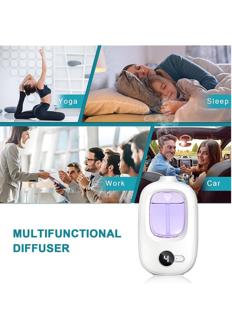Captaintech Wall Mounted Essential Oil Diffuser, 50ml Lavender Aroma Oils Refill, Rechargeable 4 Modes Ultrasonic Atomization Aromatherapy Humidifier, Wireless Air Freshener for Home Large Room Bathroom  - Image 5