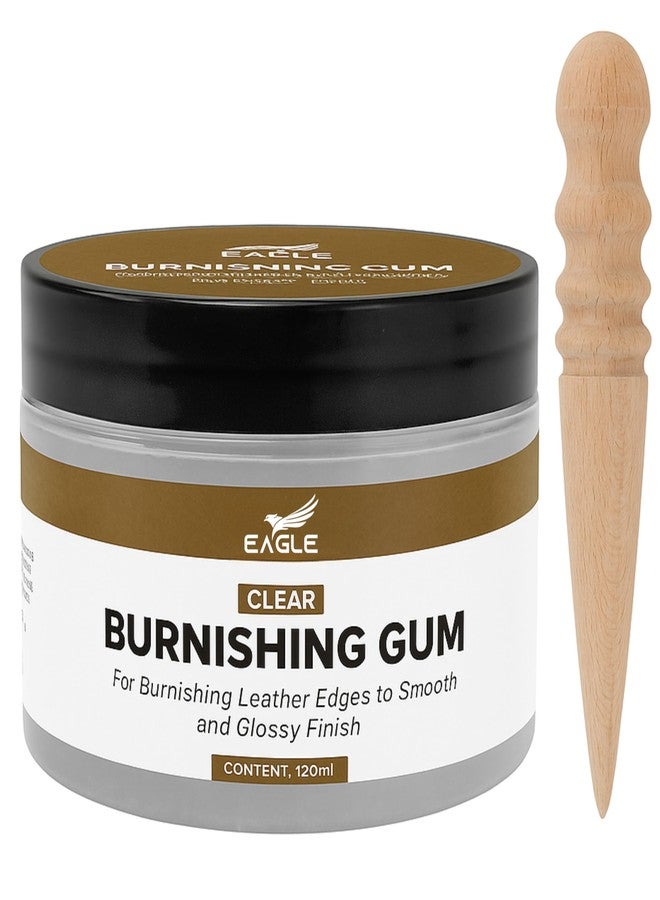Eagle Leather Burnishing Gum Edge Finish Kit - Clear Leather Edge Sealer for Smooth Glossy - 4oz with Wood Slicker - Image 1