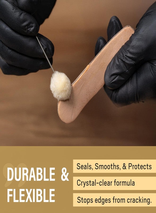 Eagle Leather Burnishing Gum Edge Finish Kit - Clear Leather Edge Sealer for Smooth Glossy - 4oz with Wood Slicker - Image 4