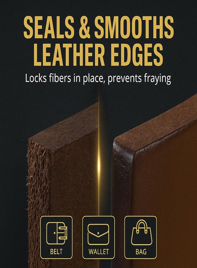 Eagle Leather Burnishing Gum Edge Finish Kit - Clear Leather Edge Sealer for Smooth Glossy - 4oz with Wood Slicker - Image 3