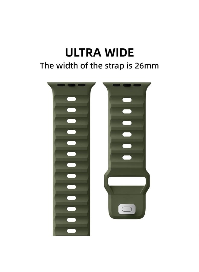 Suitisbest Sport Bands Compatible with Apple Watch Ultra Band 49mm 45mm 44mm 42mm for Men, Soft Silicone Wristbands Waterproof Replacement Strap for iWatch Series 8 7 6 5 SE Ultra, 2 Packs - Image 2