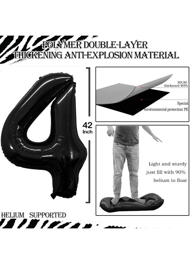 GOER 42 Inch Black Number 24 Number 42 Balloonsjumbo Foil Helium Balloons For 24Th Or 42Nd Birthday Party Decorations And Anniversary Event  - Image 3