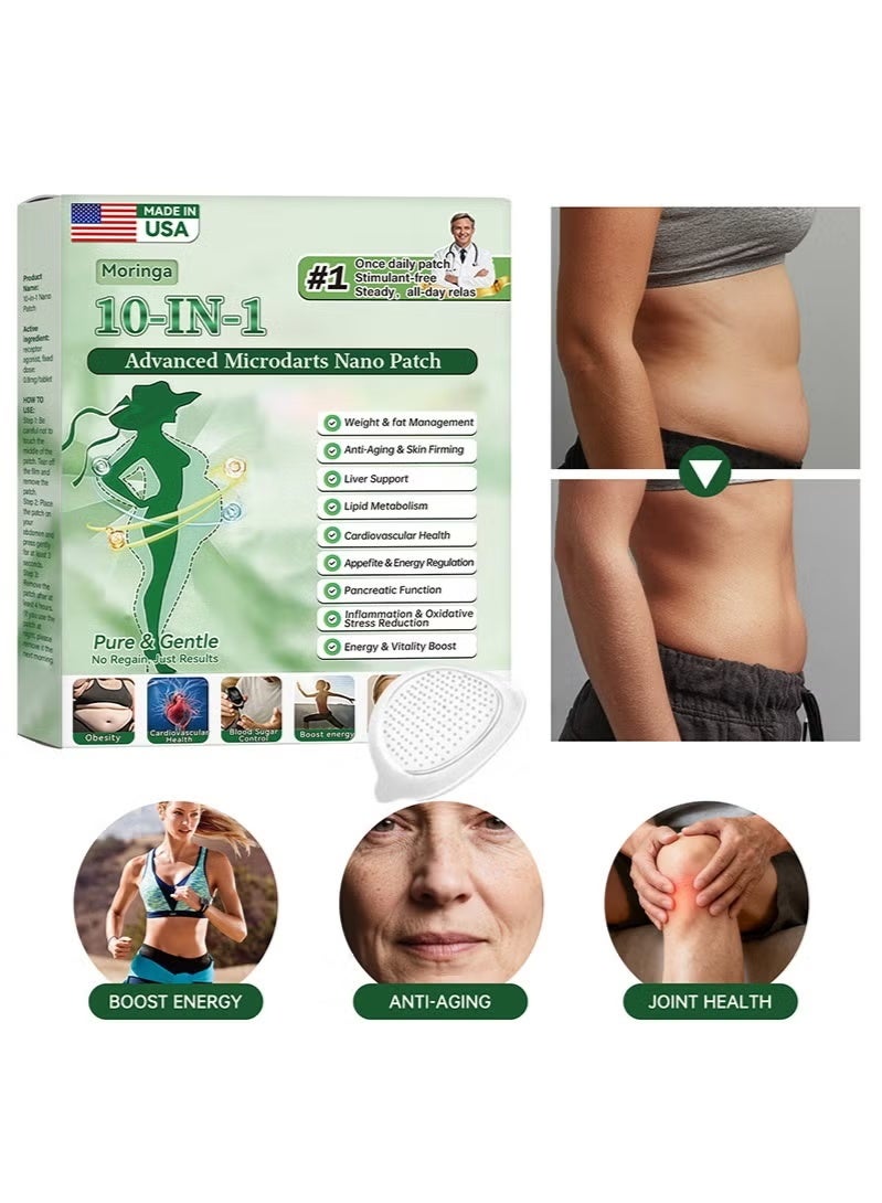 مورينجا مورينغا التصحيح,مورينغا المهنية الجديدة 10-في-1 نانو Microdarts التصحيح,تصحيحات بربرين جديدة,تصحيحات نحيفة للجسم الطبيعي للنساء والرجال,مناسبة لجميع أنواع الجلد (مربع واحد) - Image 3
