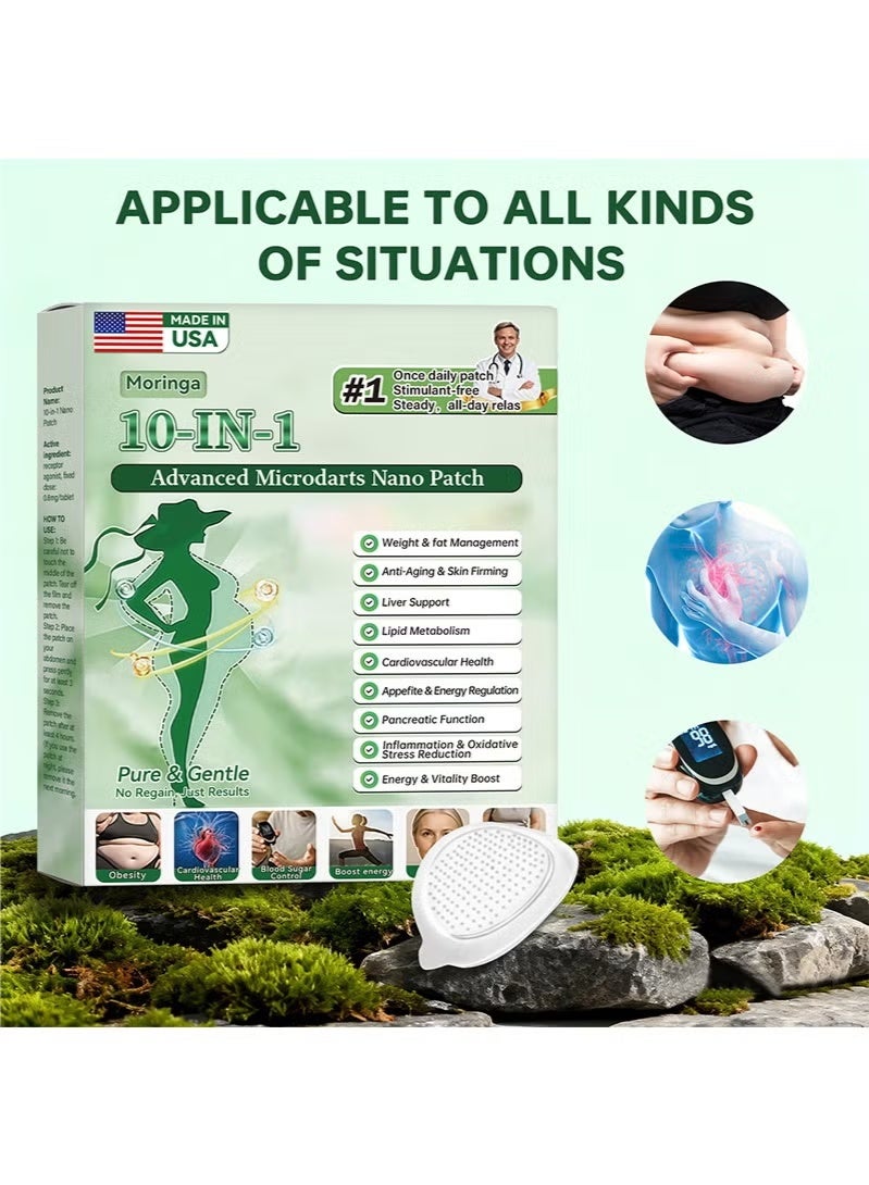 مورينجا مورينغا التصحيح,مورينغا المهنية الجديدة 10-في-1 نانو Microdarts التصحيح,تصحيحات بربرين جديدة,تصحيحات نحيفة للجسم الطبيعي للنساء والرجال,مناسبة لجميع أنواع الجلد (مربع واحد) - Image 4
