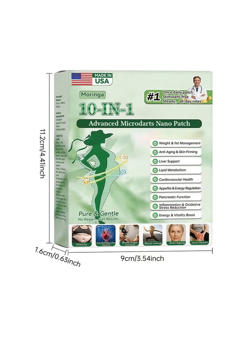 مورينجا مورينغا التصحيح,مورينغا المهنية الجديدة 10-في-1 نانو Microdarts التصحيح,تصحيحات بربرين جديدة,تصحيحات نحيفة للجسم الطبيعي للنساء والرجال,مناسبة لجميع أنواع الجلد (مربع واحد) - Image 5