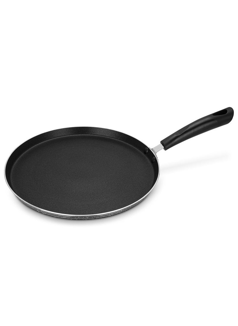 Auroware Auroware Non Stick 28cm Tawa Pan Black Aluminium Induction Bottom Three Layer coating Long lasting Solid Handle  - Image 1