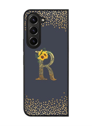 Rugged Black edge case for Samsung Galaxy Z Fold5, Slim fit Soft Case Flexible Rubber Edges Anti Drop TPU Gel Thin Cover -  Custom Monogram Initial Letter Floral Pattern Alphabet - R  (Grey ) - pzsku/Z777525D8A699F13AF0B5Z/45/_/1692621949/59b9ee66-bfb4-4089-96b8-f252fbf22caf