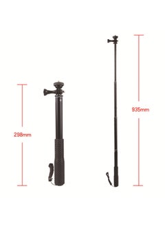 General Direct Aluminum Alloy Telescopic Rod Outdoor Live Selfie Stick Handheld Sports Camera Gopro Selfie Stick-Color:Black  - Image 2