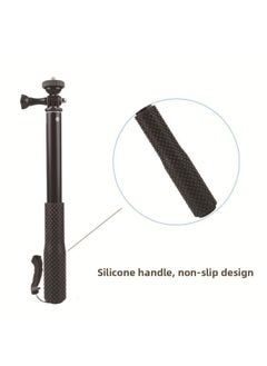 General Direct Aluminum Alloy Telescopic Rod Outdoor Live Selfie Stick Handheld Sports Camera Gopro Selfie Stick-Color:Black  - Image 4