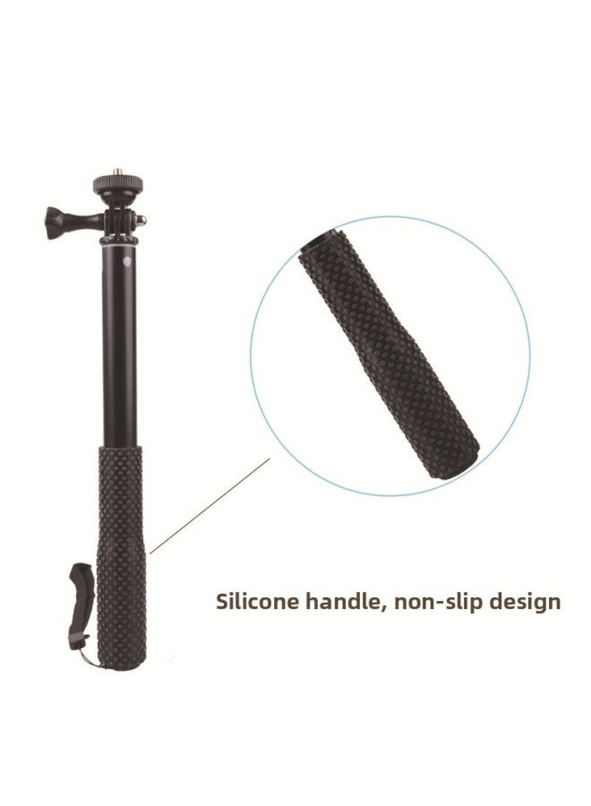 general Direct Aluminum Alloy Telescopic Rod Outdoor Live Selfie Stick Handheld Sports Camera Gopro Selfie Stick-Color:Black - Image 4