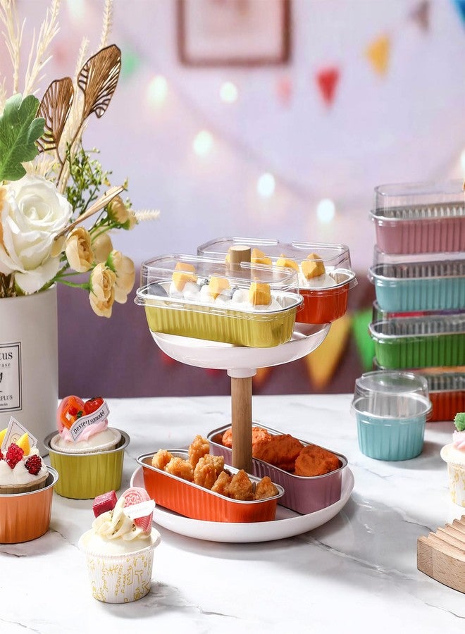 Blushtier 720 Pcs Mini Loaf Pans with Lids and Spoons 6.8 oz Rectangular Aluminum Foil Baking Pans Round Mini Cake Tins for Bread Desserts - Image 5