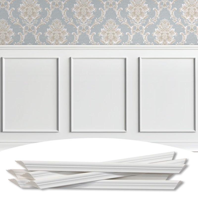Lunghaa 3-Frame 16" x 20" Premade Accent Wall Molding Kit, Ready-to-Assemble Wainscoting Panels, Pre-Cut Chair Rail Moulding Trim Picture Frame for Home DÃ©cor - Image 1