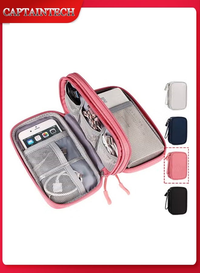 Captaintech Waterproof Electronic Organizer Travel Case - Comp Cable Management Bag for Power Banks, Chargers, USB Cables, Earphones, Mouse u0026 Flash Drives - Image 1