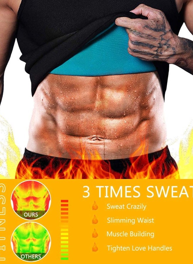 NonEcho (X-Large, SS90 Black) - Men Neoprene Waist Trainer Vest Weight Loss Hot Sweat Slimming Body Shaper Sauna Tank Top Workout Shirt Shapewear No Zipper - Image 2