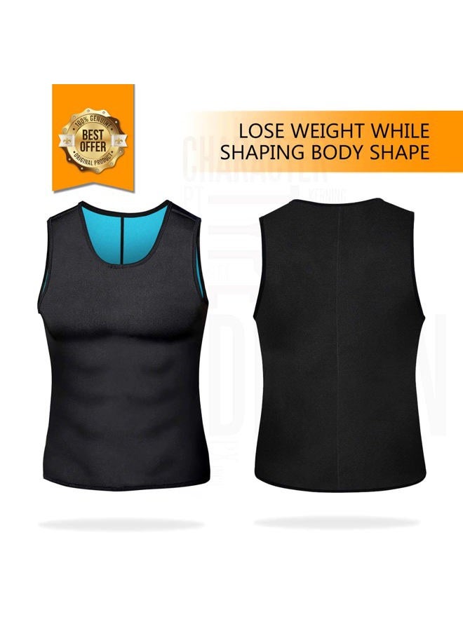 NonEcho (X-Large, SS90 Black) - Men Neoprene Waist Trainer Vest Weight Loss Hot Sweat Slimming Body Shaper Sauna Tank Top Workout Shirt Shapewear No Zipper - Image 5