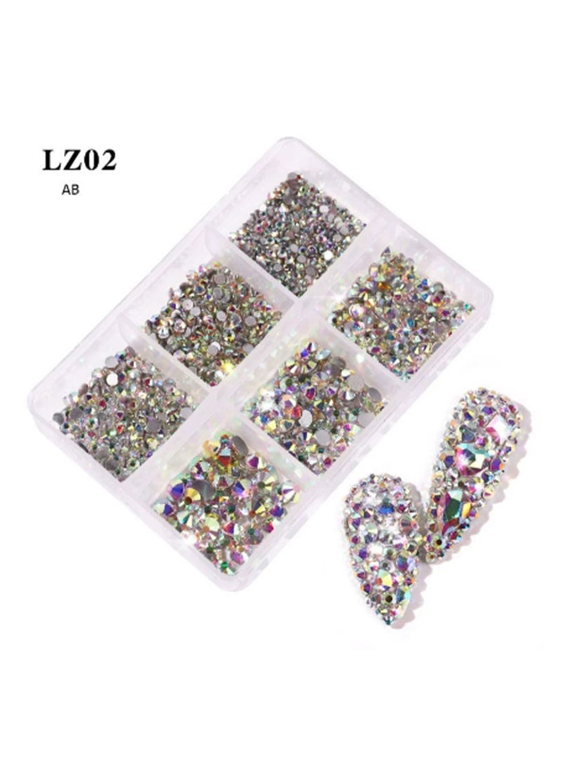 1000pcs Rhinestone أظافر زجاج الكريستال, 6 أحجام (Ss6-Ss30) الأظافر الحجر الكريم مسطحة ظهر Rhinestone مناسبة للحرف اليدوية, المجوهرات, الماس حجر ديي المجوهرات, الماس الأظافر الفن