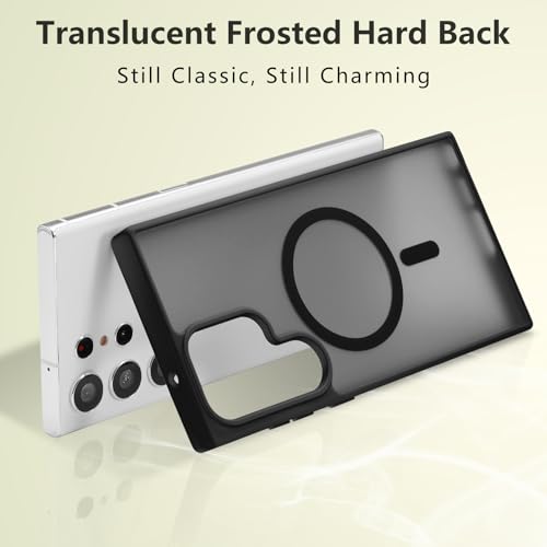 RALEAVO for Samsung Galaxy S23 Ultra Case Strong Magnetic Case Compatible with Magsafe Slim Shockproof Protective Phone Cover for S23 Ultra Phone Case with Translucent Hard BackBlack - Image 3