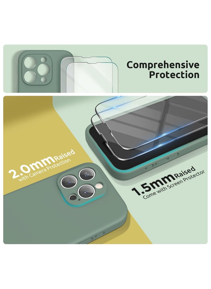Raxoom Design for iPhone 15 Pro Max Case, Liquid Silicone [2 x Screen Protectors & 1 x Lanyard] Protection for Each Lens Shockproof Cover for iPhone 15 Pro Max 6.7 inch 2023, Cypress - Image 3