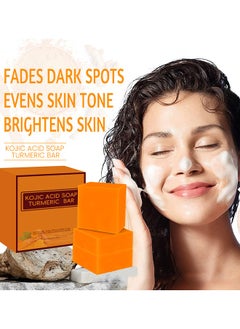 EELHOE Kojic Acid Soap Turmeric Bar- Anti-acne Dark Spot Corrector Soap,Brightning Deep Cleansing Face and Body Turmeric Soap, Tretinoin Soap, Acne Facial Turmeric Kojic Acid Soap Bar  - Image 2