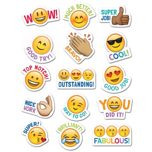 Creative Teaching Press CTP Emoji Fun Rewards Stickers, Emoji Stickers for Students, Set of 75, 1” x 1” Each (Creative Teaching Press 4143) - Image 1