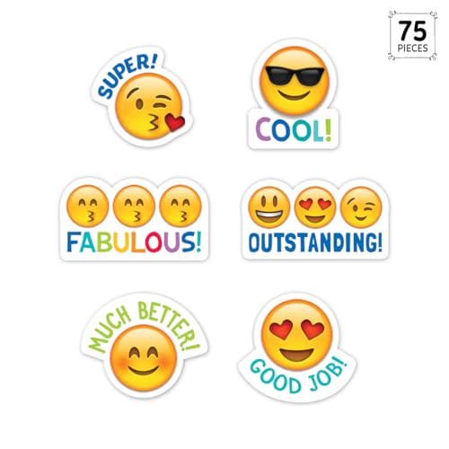 Creative Teaching Press CTP Emoji Fun Rewards Stickers, Emoji Stickers for Students, Set of 75, 1” x 1” Each (Creative Teaching Press 4143) - Image 2