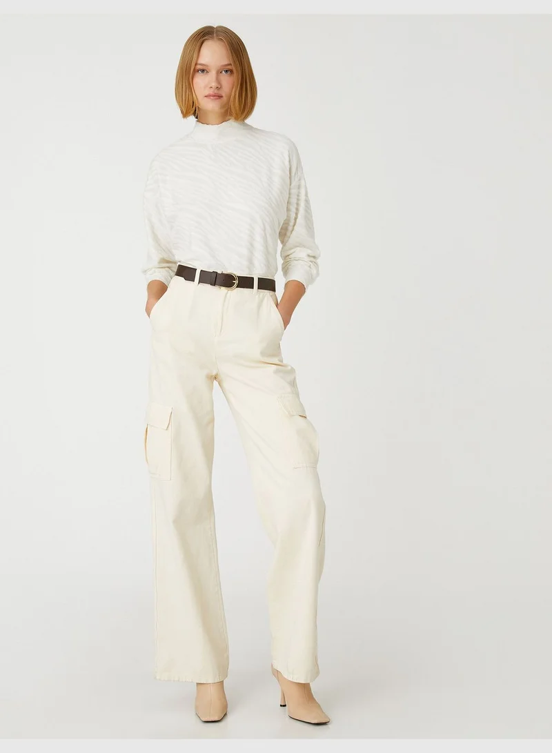 KOTON Long Sleeve Turtleneck Sweatshirt