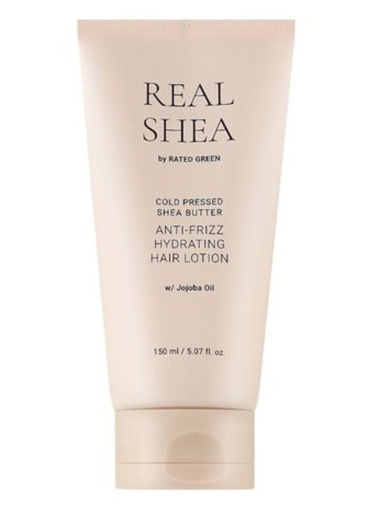 Rated Green Real Shea Anti-Frizz Hydrating Hair Lotion - for Damaged Hair 150ml - Image 1