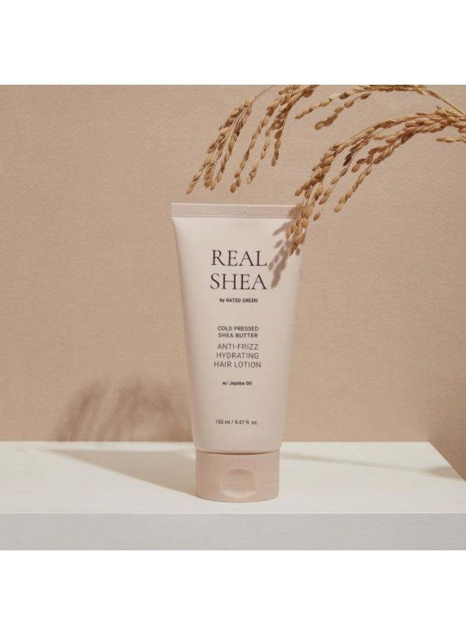 Rated Green Real Shea Anti-Frizz Hydrating Hair Lotion - for Damaged Hair 150ml - Image 3