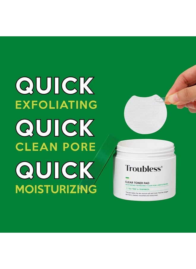 Troubless Troubless Clear Toner Pad for Face | Gentle Peeling & Facial Soothing Toner with Tea Tree, 60 pads (5.57 oz)  - Image 2