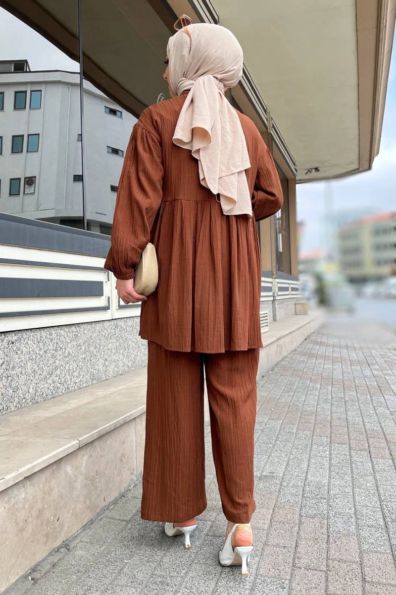 Tofisa 11629-BROWN Tunic+Pants