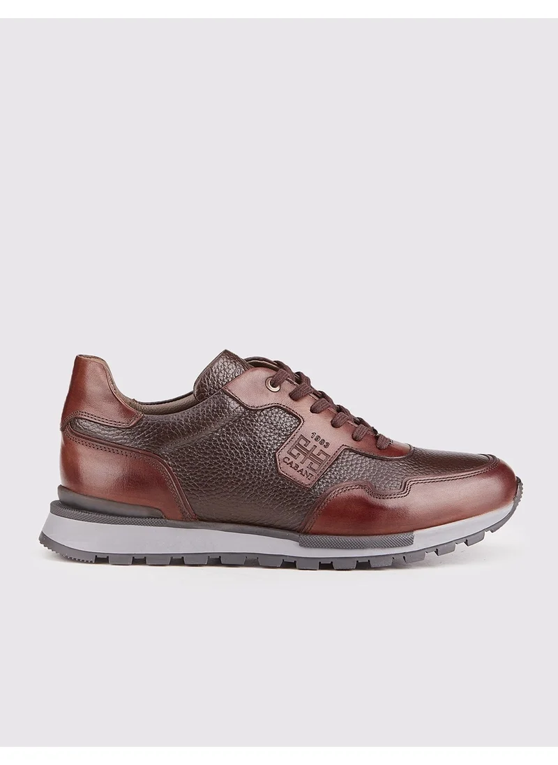 Cabani Leather Brown Lace-Up Men's Sports Shoes