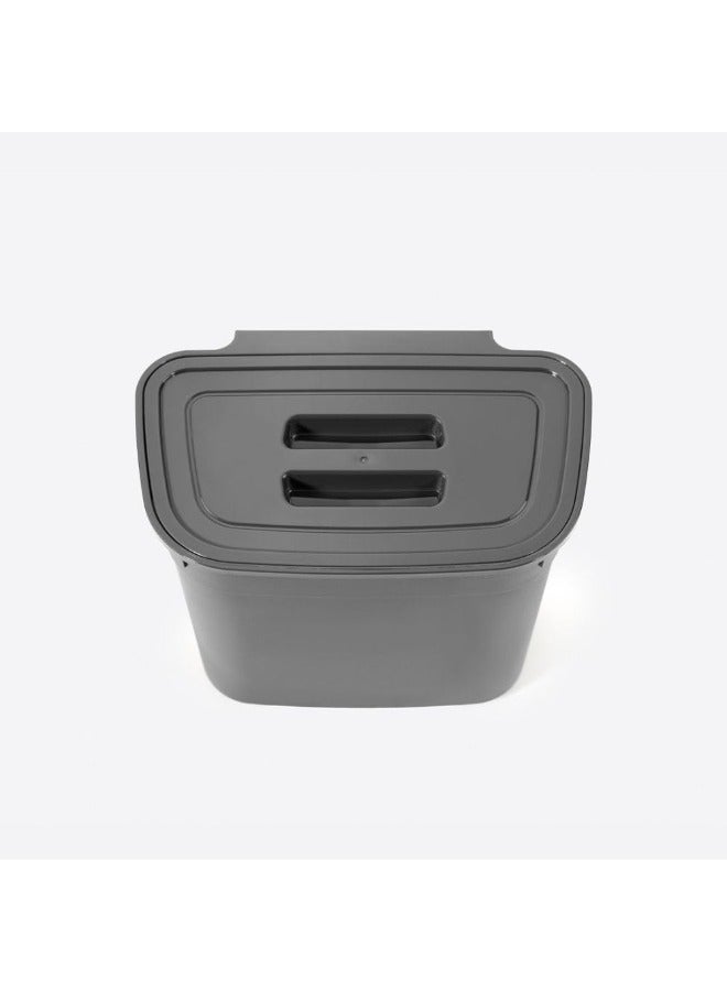 دلو معلق مع غطاء، سلة مطبخ بلاستيكية، تصنيف باب الخزانة، منظم سلة المهملات تحت حوض المطبخ (اسود)، يُفتح من أعلى - Image 3