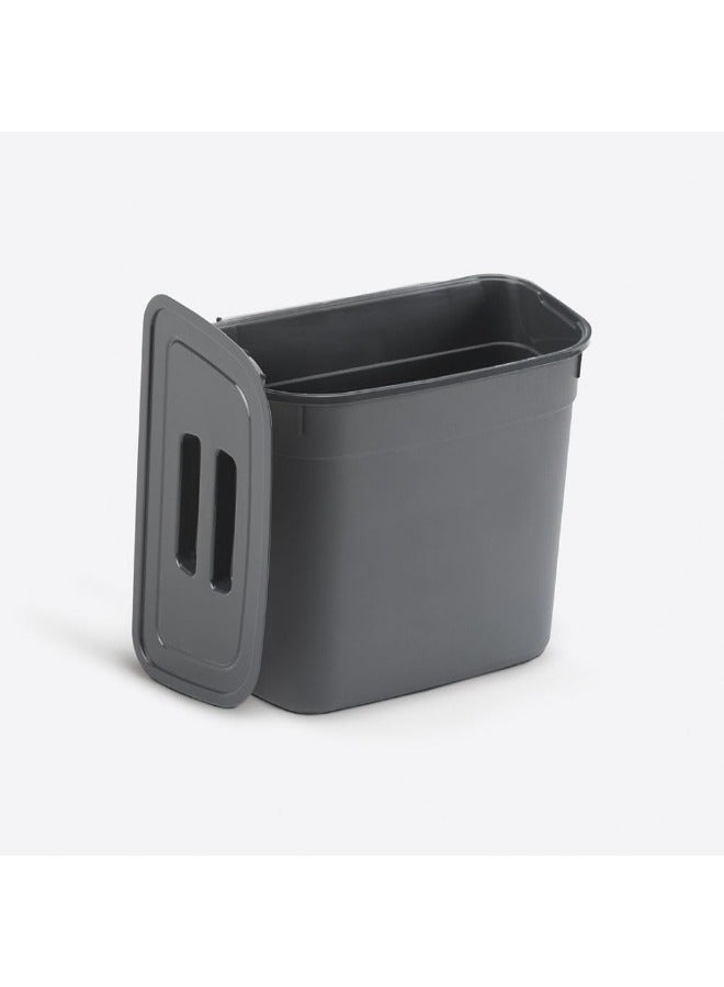 دلو معلق مع غطاء، سلة مطبخ بلاستيكية، تصنيف باب الخزانة، منظم سلة المهملات تحت حوض المطبخ (اسود)، يُفتح من أعلى - Image 4