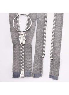 Generic Metal Zipper #5-Glossy Separating Jaket Zippers for Sewing 30 Inch-Heavy Duty Coats Zippers-VOC Zipper One Way Open Bottom-Grey Tape with Sliver Teeth(30"1PCS)…  - Image 3