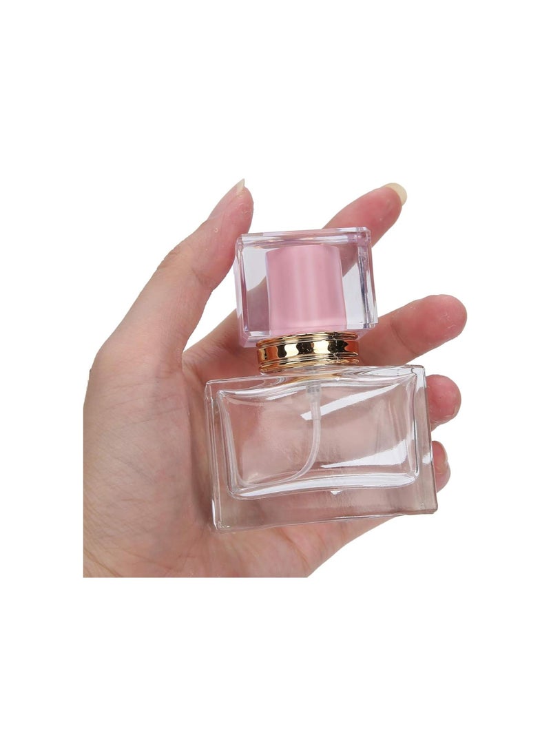 Generic 3pcs Glass Empty Perfume Bottle Makeup Refillable Perfume Spray Dispenser Bottle Glass Atomizer Dispenser Makeup Portable Travel Empty Mini 30ml (Pink)  - Image 4