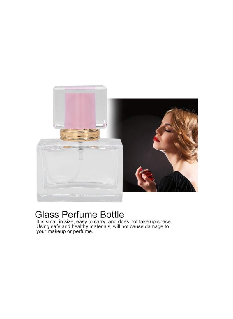 Generic 3pcs Glass Empty Perfume Bottle Makeup Refillable Perfume Spray Dispenser Bottle Glass Atomizer Dispenser Makeup Portable Travel Empty Mini 30ml (Pink)  - Image 2