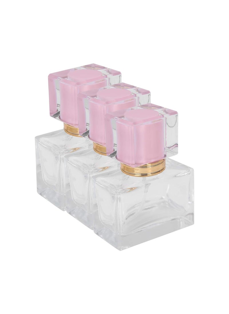Generic 3pcs Glass Empty Perfume Bottle Makeup Refillable Perfume Spray Dispenser Bottle Glass Atomizer Dispenser Makeup Portable Travel Empty Mini 30ml (Pink)  - Image 5