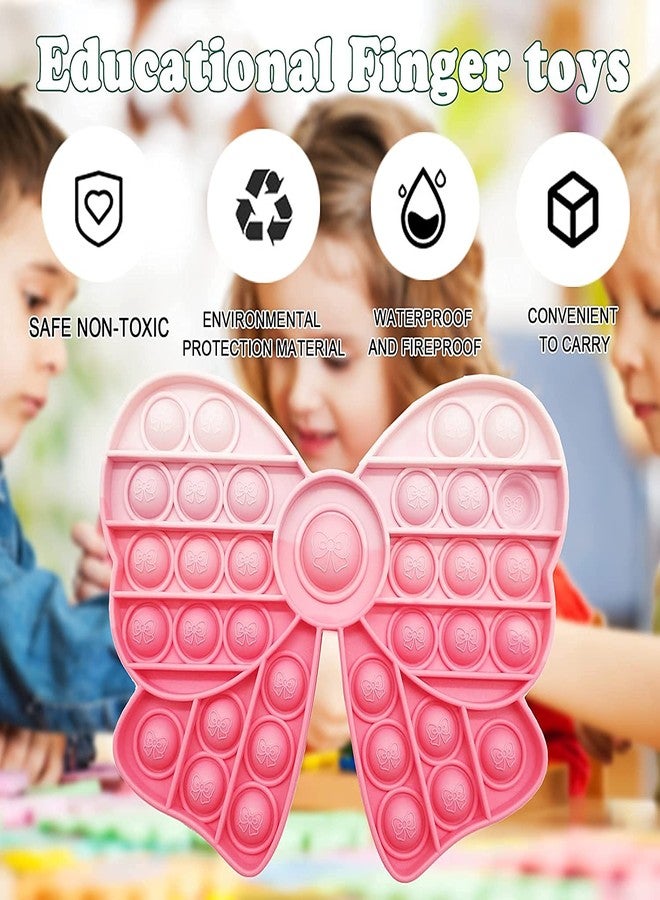 بلس بوينت لعبة PLUSPOINT على شكل قطة وفيونكة، لعبة حسية وردية اللون، لعبة ضغط الفقاعات للأطفال والكبار، لعبة حسية وردية اللون مصنوعة من السيليكون (قطة + فيونكة) - Image 2